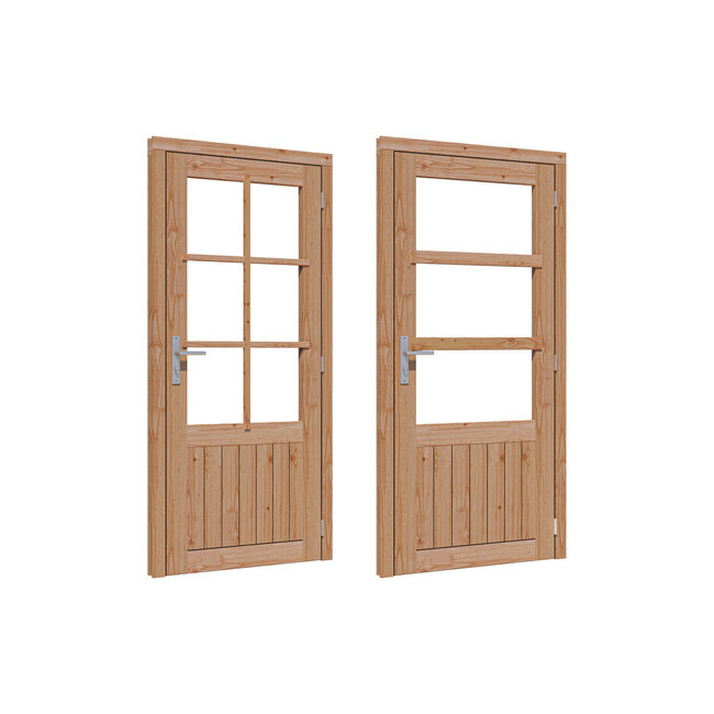 Douglas glasdeur enkel onbehandeld met kozijn