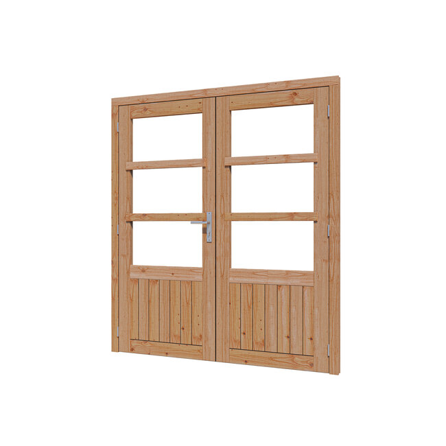 Douglas glasdeur dubbel onbehandeld met kozijn