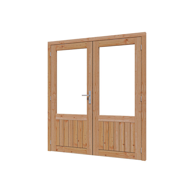Douglas glasdeur dubbel onbehandeld met kozijn