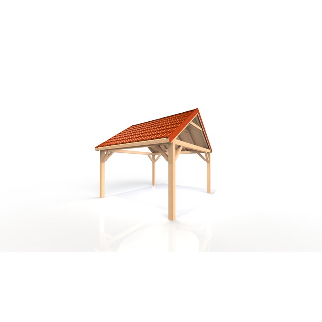 Douglas overkapping met puntdak 400x400 cm | 4x4 m