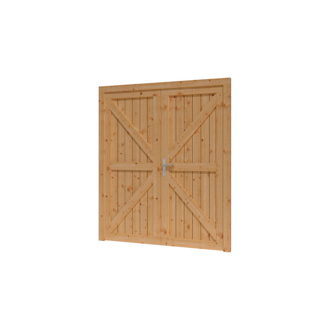 Douglas opgeklampte deur dubbel onbehandeld met kozijn