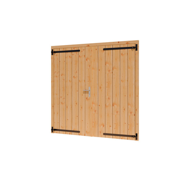 Douglas opgeklampte deur dubbel onbehandeld met kozijn