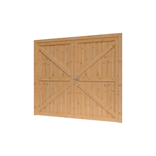 Douglas opgeklampte deur dubbel XL onbehandeld met kozijn