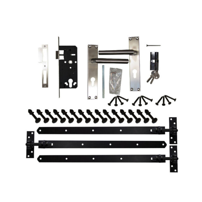 Douglas opgeklampte deur enkel XL onbehandeld met kozijn en raam