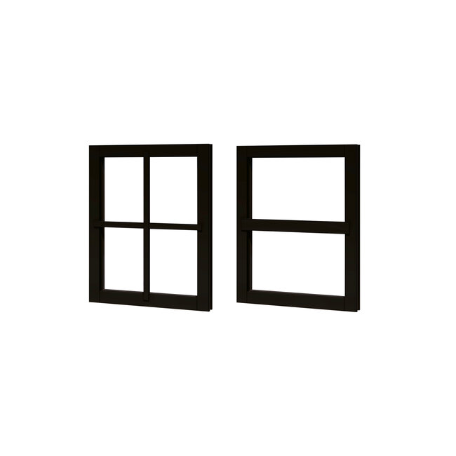 Douglas vast raam zwart gegrond