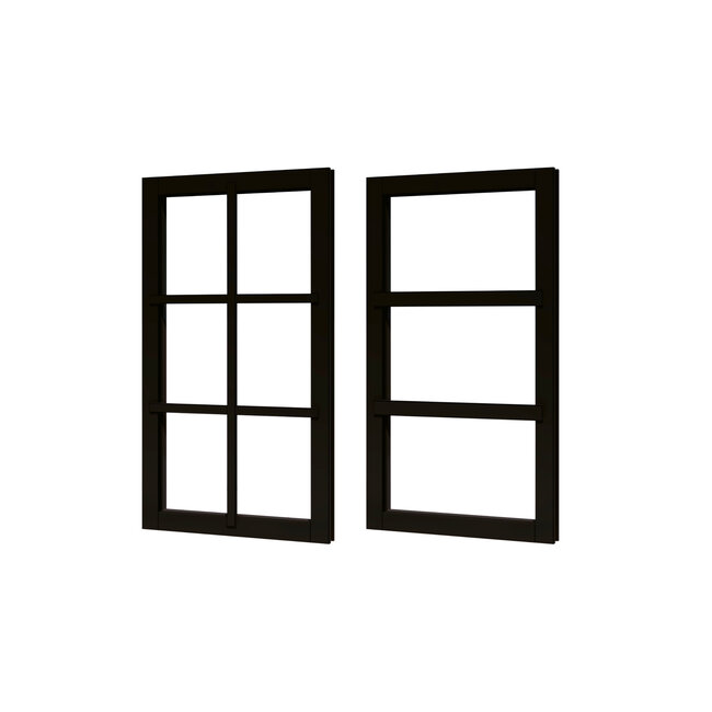 Douglas vast raam zwart gegrond