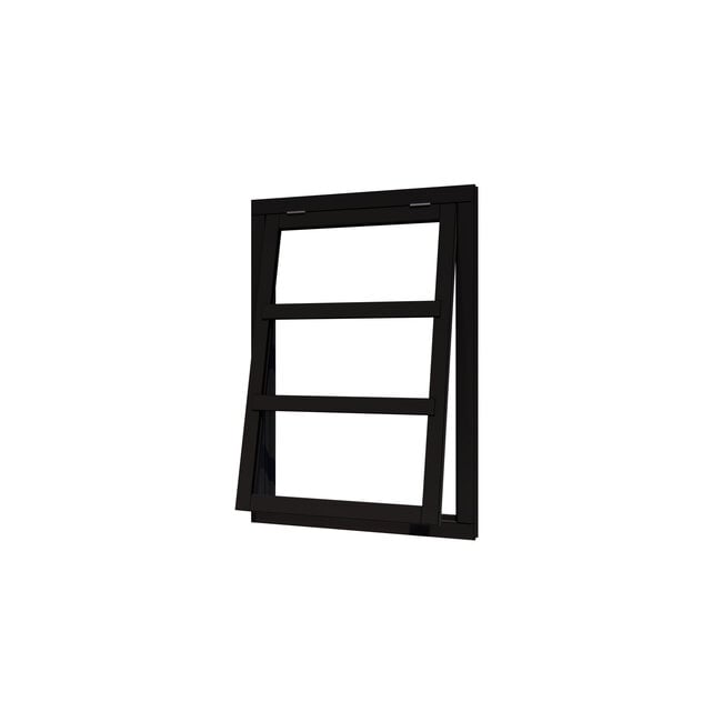 Douglas uitzetraam zwart gegrond met kozijn