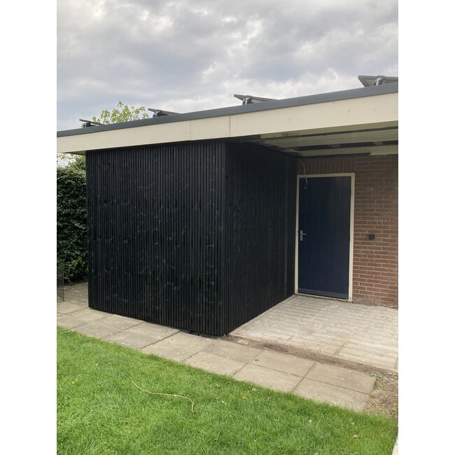 Rhombus Triple Profiel Planken Zwart Gespoten | Verticale Gevelbekleding | Wandbekleding