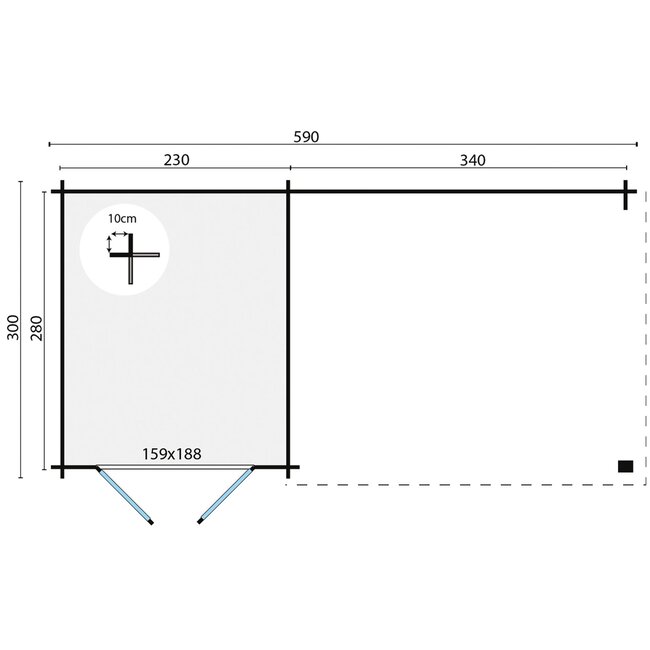 Blokhut Ove | Schuur met Overkapping