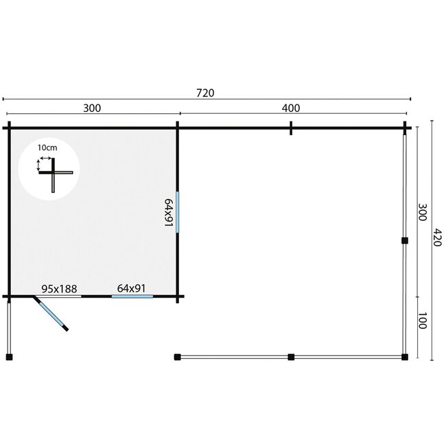 Blokhut Ragna met Veranda