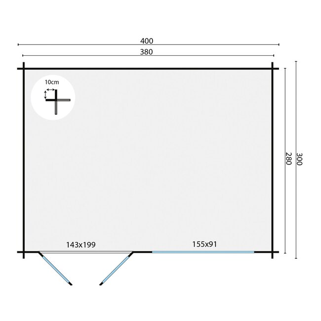 Blokhut Aksel | Tuinhuis Puntdak 4x3