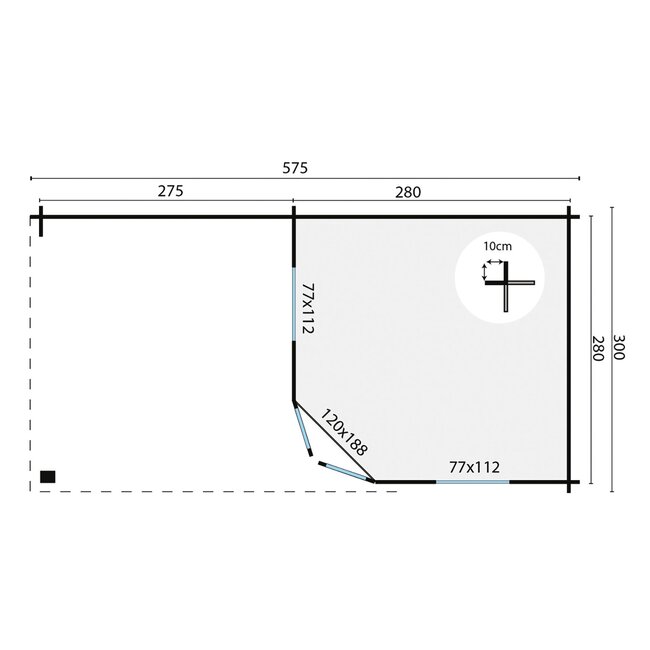 Blokhut Markku | Tuinhuis met Overkapping