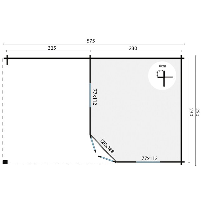 Blokhut Niklas | Tuinhuis met Overkapping
