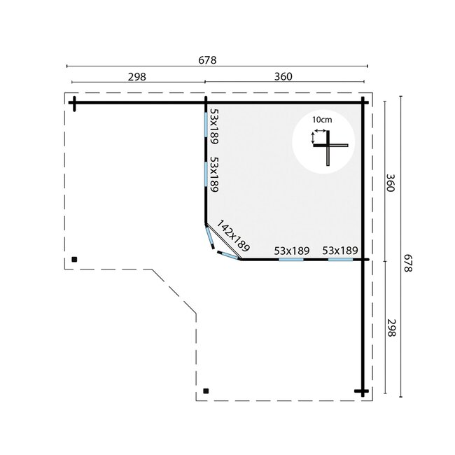 Blokhut Jutka | Blokhut met overkapping
