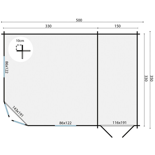Blokhut Helge | Moderne Blokhut met Berging