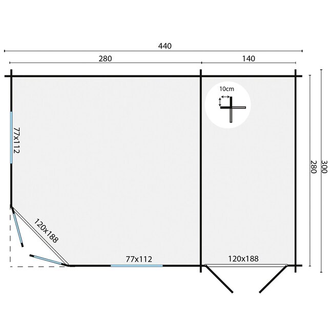 Blokhut Agnes | Tuinhuis met Schuin Dak