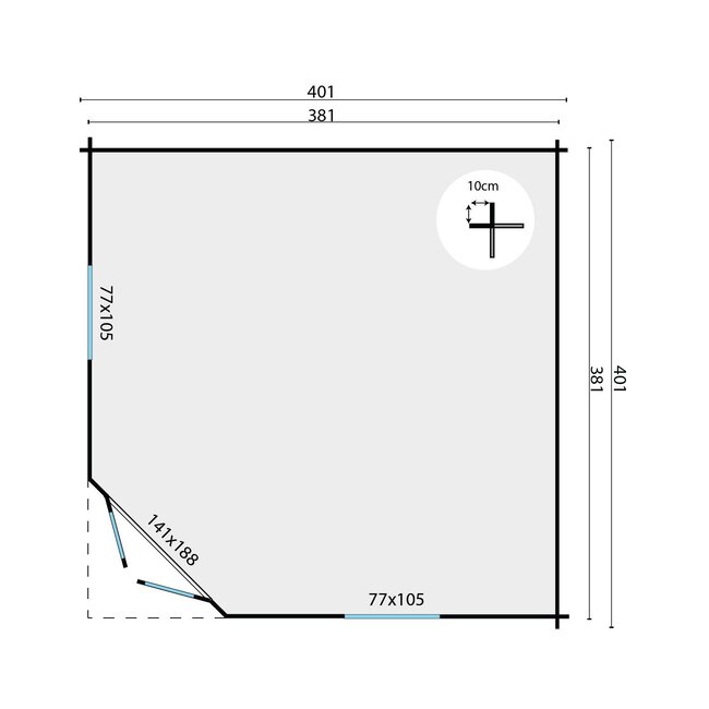 Blokhut Lotte | Tuinhuis 4x4