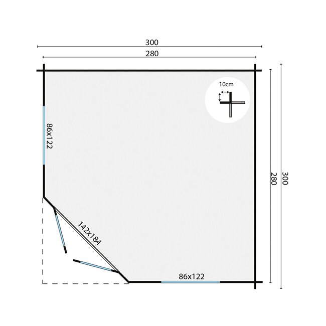 Blokhut Asmund | Tuinhuis 3x3