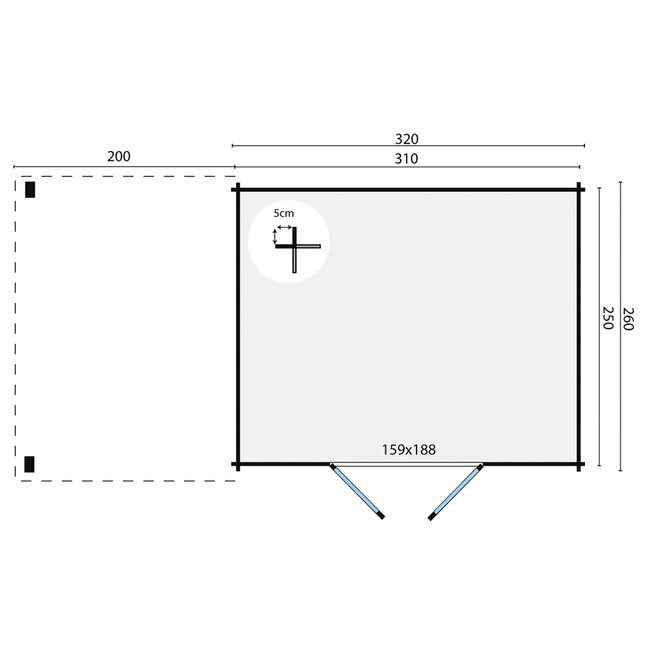 Moderne Blokhut met Overkapping Extramodern