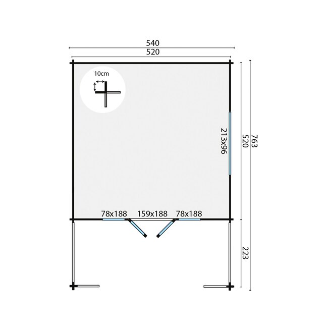 Blokhut Wigan | Groot Tuinhuis met Brede Luifel