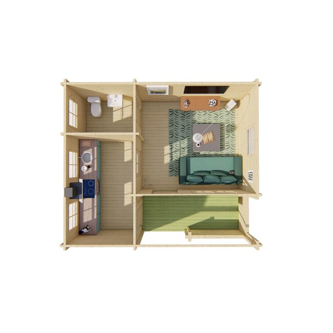 Blokhut Edelweiss met Verdieping | Luxe Tuinhuis 6x5,1 Meter