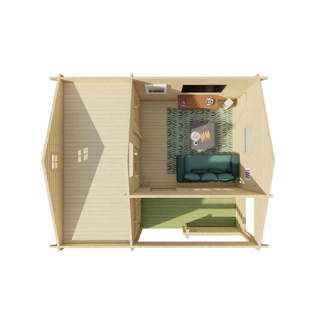 Blokhut Edelweiss met Verdieping | Luxe Tuinhuis 6x5,1 Meter