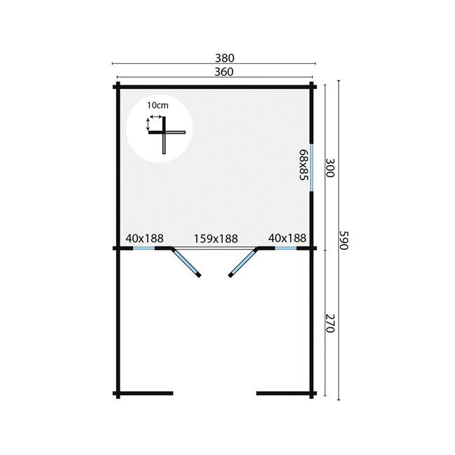 Blokhut Sanstrov | Tuinhuis met Brede Luifel
