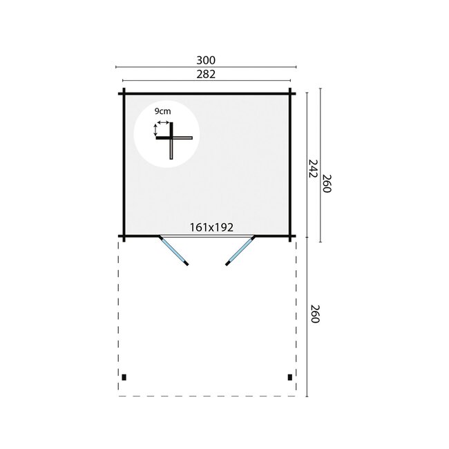 Blokhut Georg | Tuinhuis met Grote Luifel