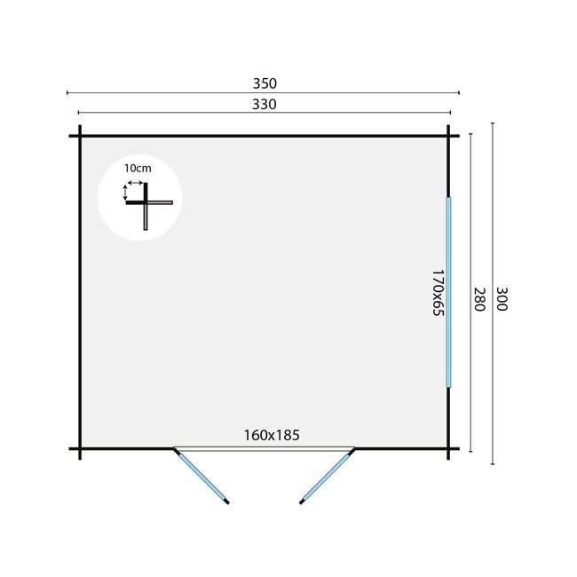 Blokhut Skov | Tuinhuis Met Puntdak 3,5x3 Meter