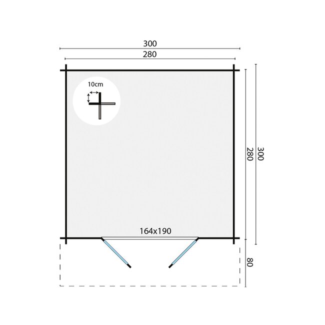 Blokhut Perlund | Tuinhuis Kopen met Luifel