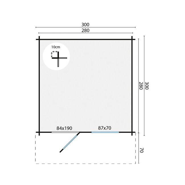 Blokhut BoBlokhut Bo | Klein Tuinhuisje met Luifel