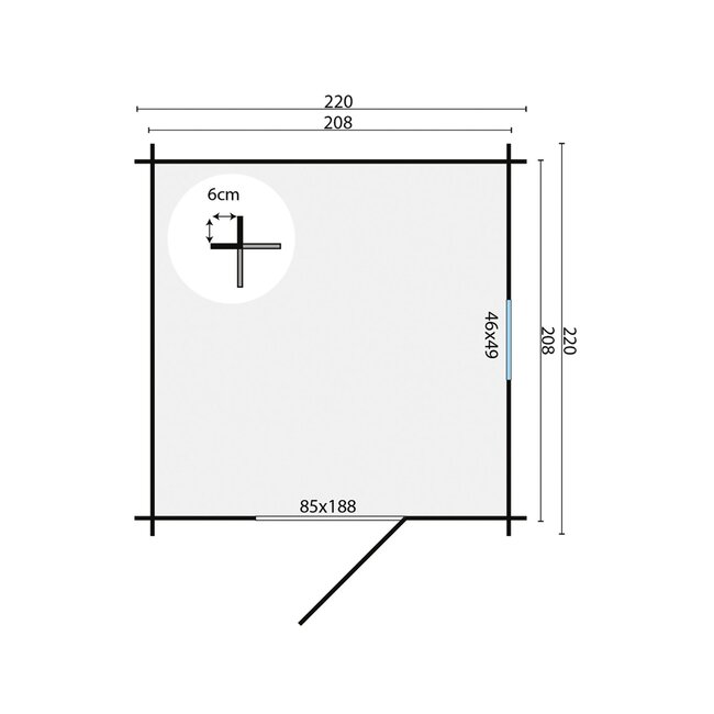 Blokhut Eigo | Kleine Berging | Tuinhuis 2,20x2,20