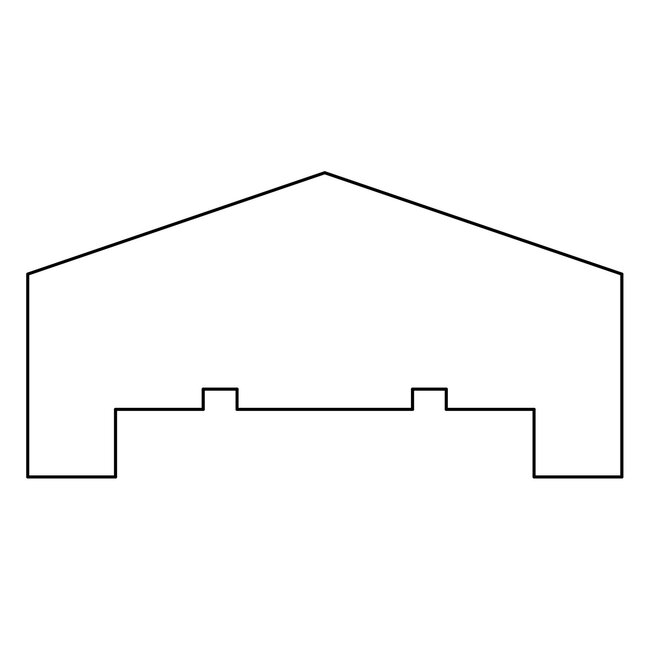 Afdeklat / Afdekregel piramide Robuust 180cm (3-planks tussenruimte)