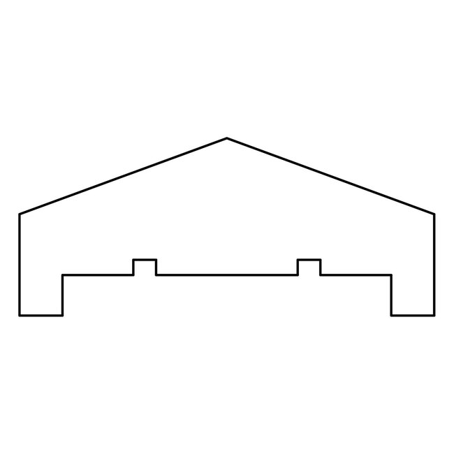 Afdeklat / Afdekregel piramide Standaard 180cm (3 planks tussenruimte)