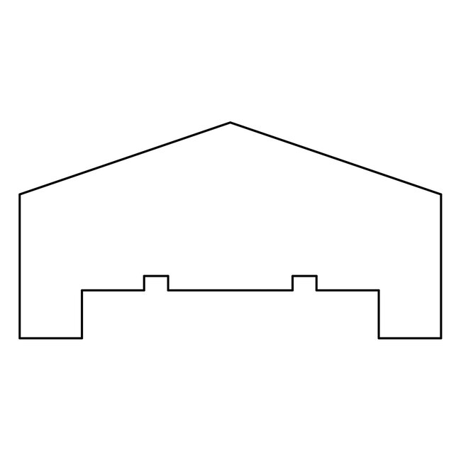 Afdeklat / afdekregel piramide Smal 180cm (2-planks tussenruimte)