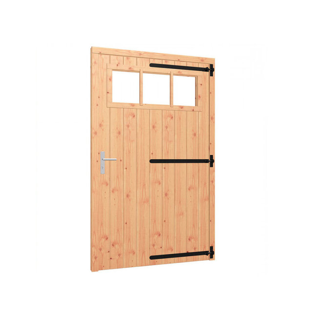 Douglas opgeklampte deur enkel XL onbehandeld met kozijn en bovenraam