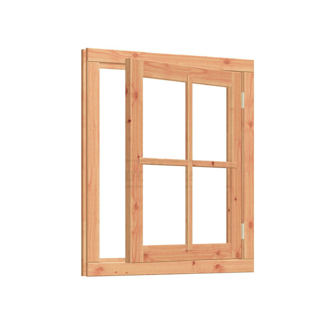 Douglas vleugelraam enkel onbehandeld met kozijn