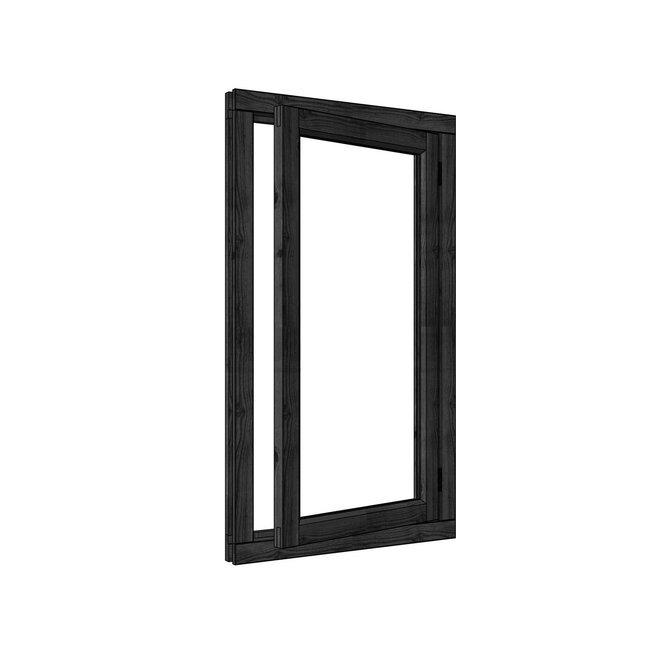 Douglas vleugelraam enkel steel look met kozijn