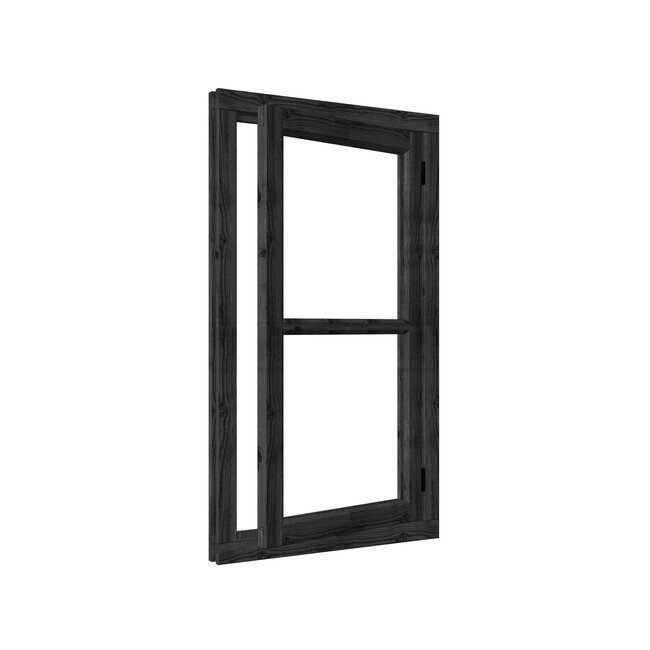 Douglas vleugelraam 2vaks enkel steel look met kozijn