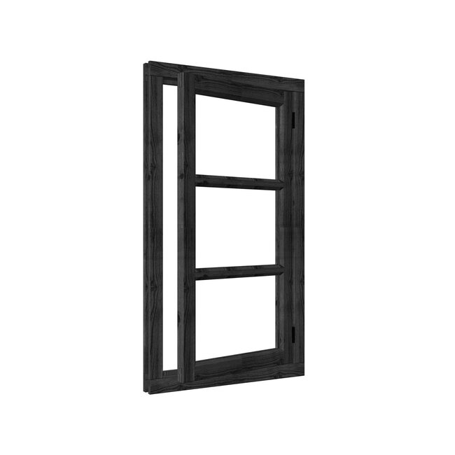 Douglas vleugelraam 3vaks enkel steel look met kozijn