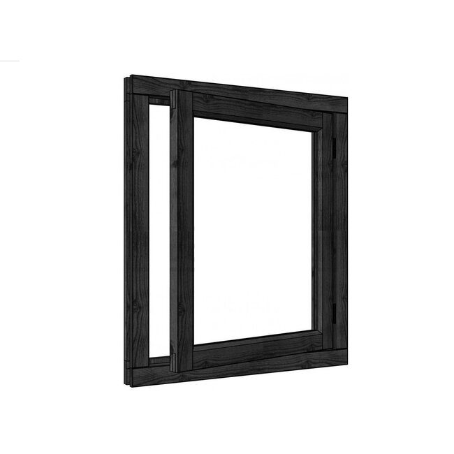 Douglas vleugelraam enkel steel look met kozijn