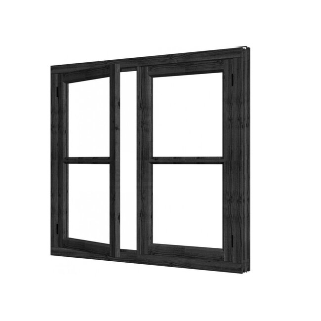 Douglas vleugelraam dubbel 2vaks steel look met kozijn