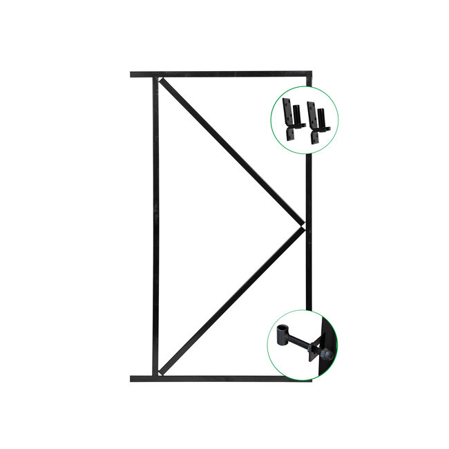 IJzeren Deurframe t zwart  | Stalen Poortframe