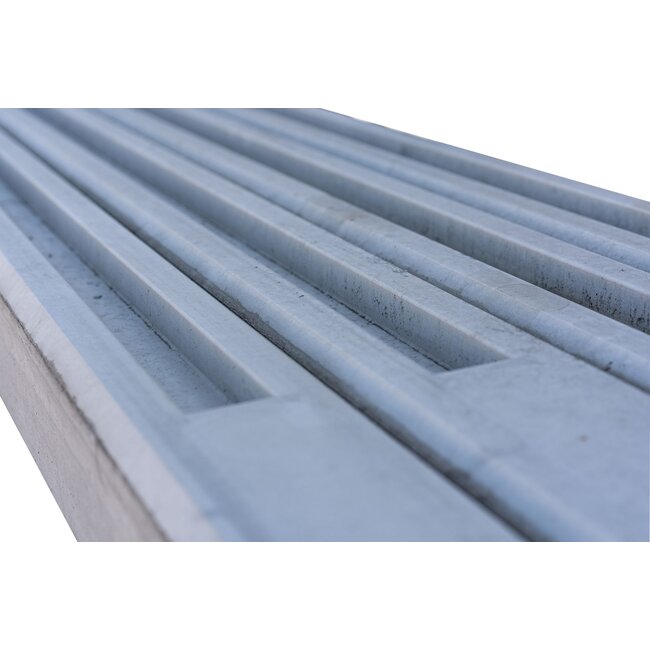 Sleufpaal | Schutting met Stapelprofielen | Wit / Grijs