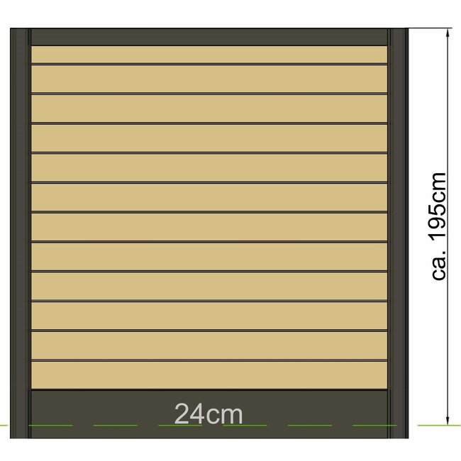Sleufpaal | Schutting met Stapelprofielen | Wit / Grijs