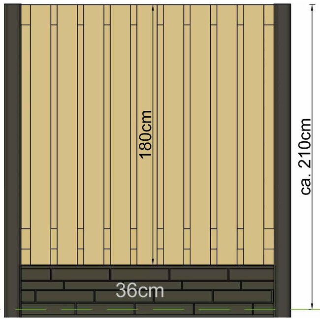 Sleufpaal Extra Dik | Hout Beton Schutting met Sleuf i.c.m. Tuinscherm | Wit / Grijs