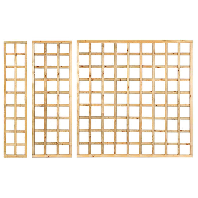 Trellis recht met rechte lijst | Geïmpregneerd grenen | Diversen maten