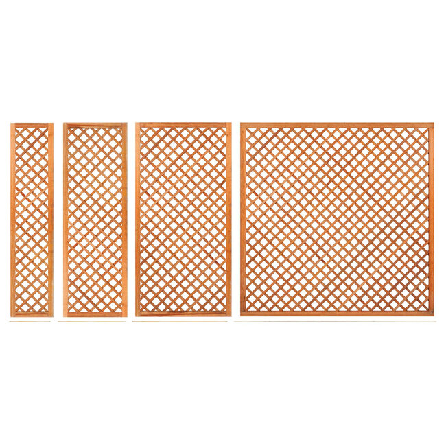 Trellis diagonaal met lijst | Onbehandeld hardhout | Diverse afmetingen