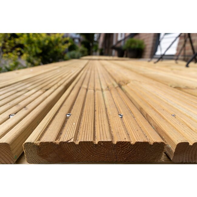 Geïmpregneerde Vlonderplanken | Grenen Vlonderplank 28x145mm (2.8 x 14.5 cm) Groen geïmpregneerd