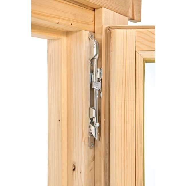 Triple vuren draai / kiepraam L1 met kozijn en roedes | B212xH96.6cm